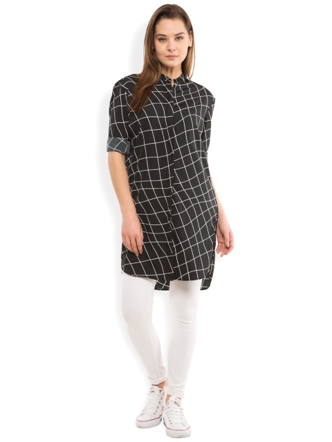 

Tokyo Talkies Black Printed Tunic