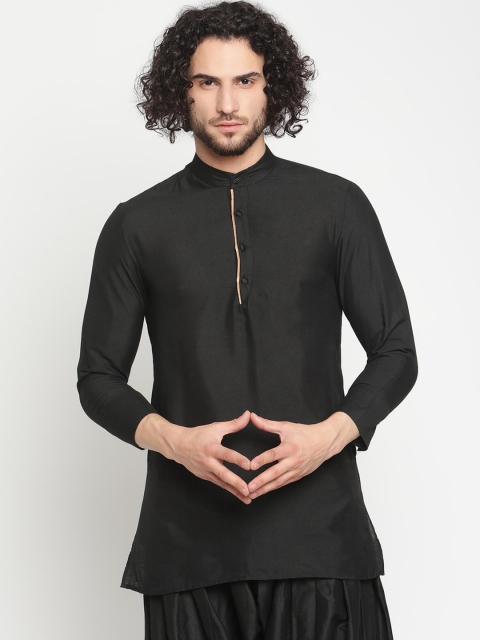 

Abhishti Men Black Angrakha Kurta with Trousers
