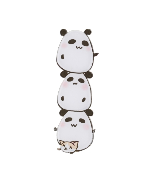 

Arendelle Kids White & Black Tripple Panda Brooch Pin