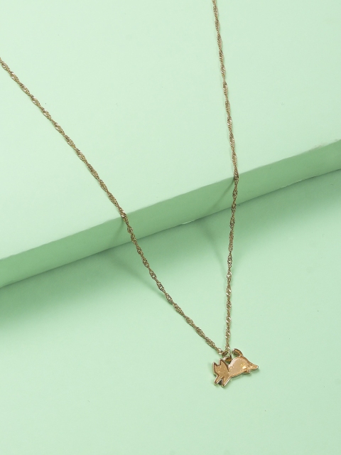 

Arendelle Gold-Toned Cute Cat Pendant With Chain