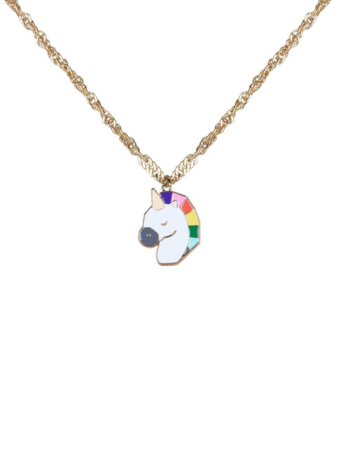 

Arendelle White & Gold-Toned Pendant With Chain