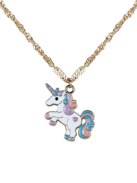

Arendelle Girls Unicorn-Shaped Pendant With Chain & Printed Gift Card, Multi