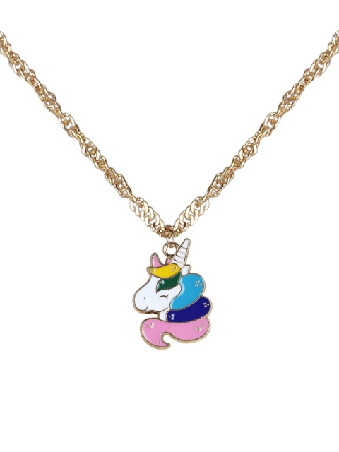 

Arendelle Blue & Gold-Toned Pendant With Chain, White