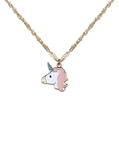 

Arendelle Gold-Toned Pink Enameled Unicorn Pendant With Chain