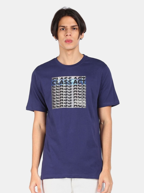 

Colt Men Blue Typography Printed T-shirt