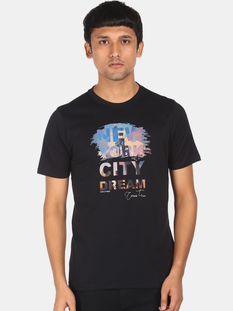 

Colt Men Black Typography Printed Regular Fit Pure Cotton T-shirt