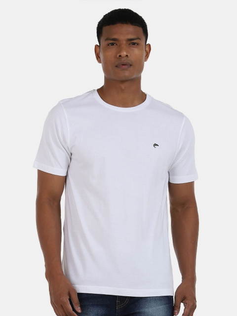 

Ruggers Men White Solid Cotton T-shirt