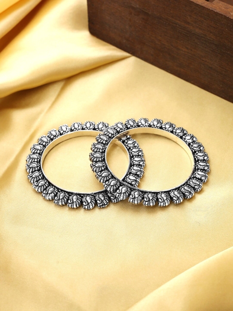 

Yellow Chimes Set of 2 Oxidised Silver-Plated Bangles