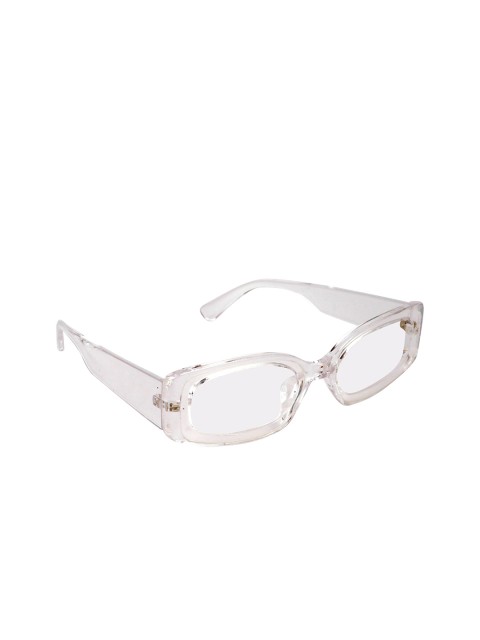 

Floyd Unisex Mirrored Lens & White Rectangle Sunglasses with UV Protected Lens, Transparent