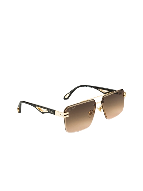 

Ted Smith Adult Brown Lens & Gold Rectangle Sunglasses with UV Protected Lens HILTON2_C5