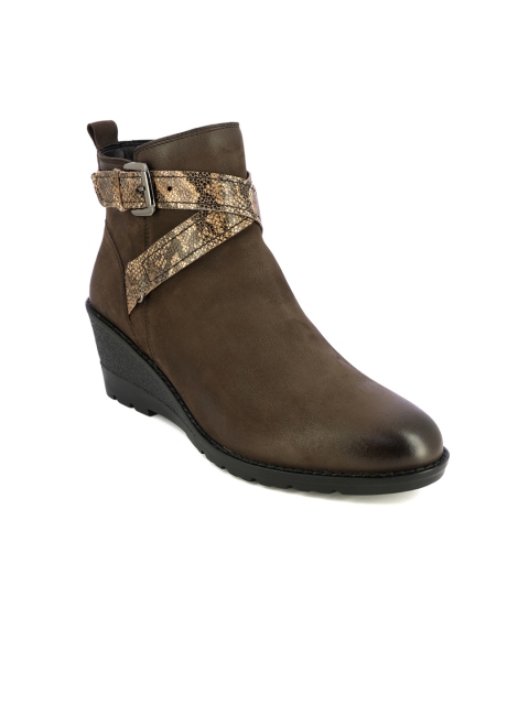 

Alberto Torresi Brown Leather Wedge Heeled Boots