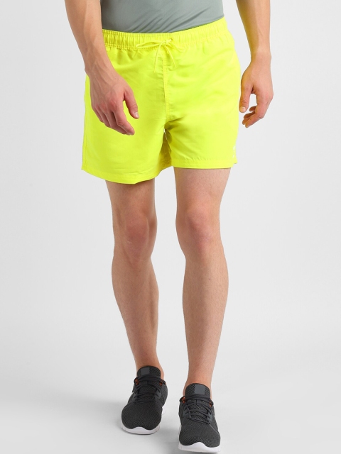 

Reebok Men Yellow Slim Fit Training or Gym Sports Shorts