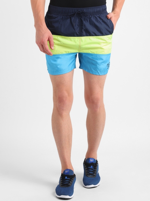 

Reebok Men Navy Blue Colourblocked Swim Sports Shorts