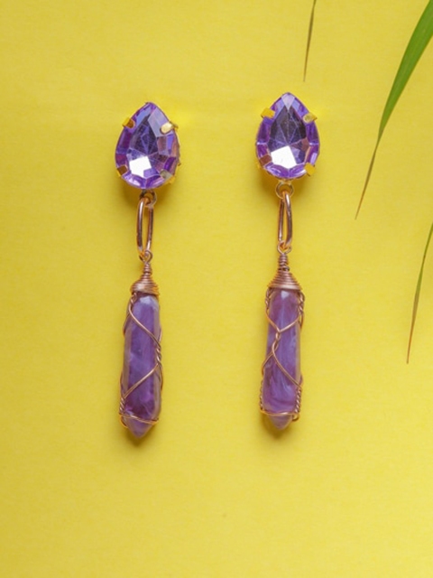 

DIVA WALK Gold-Toned Contemporary Drop Earrings