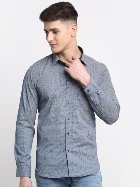 

La Mode Men Blue Premium Slim Fit Striped Party Shirt