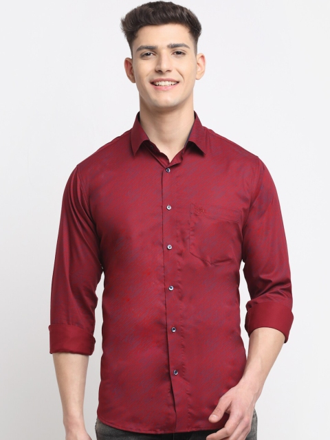 

La Mode Men Maroon Premium Slim Fit Party Shirt