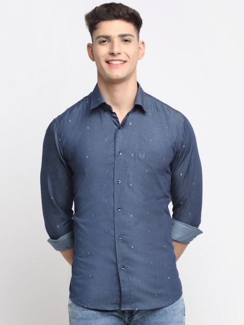 

La Mode Men Blue Premium Slim Fit Pure Cotton Party Shirt
