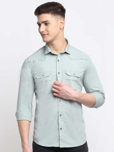 

La Mode Men Blue Premium Slim Fit Cotton Casual Shirt
