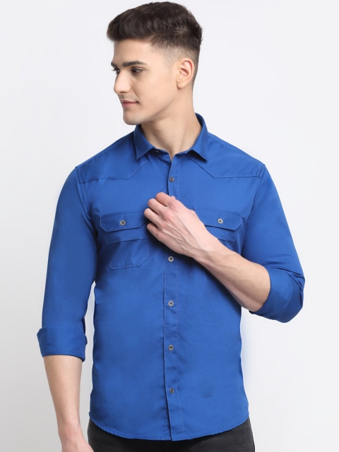 

La Mode Men Blue Premium Slim Fit Casual Shirt