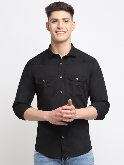 

La Mode Men Black Premium Slim Fit Cotton Casual Shirt