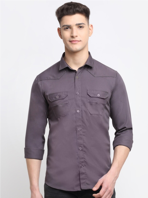 

La Mode Men Purple Premium Slim Fit Casual Shirt