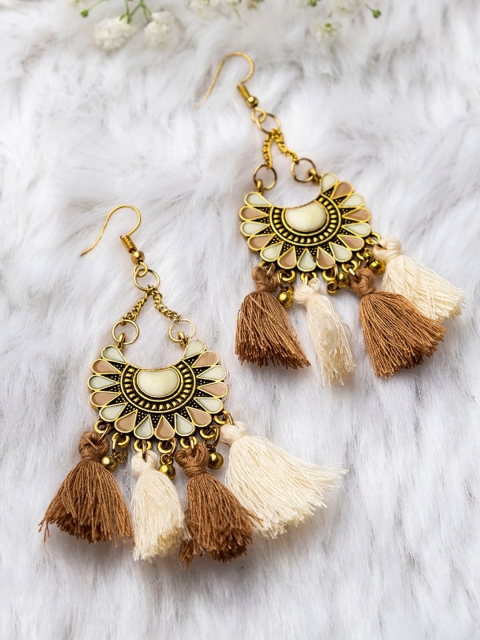 

Jewelz Gold-Toned Contemporary Drop Earrings