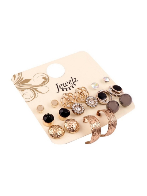 

Jewelz Gold-Toned Contemporary Hoop Earrings