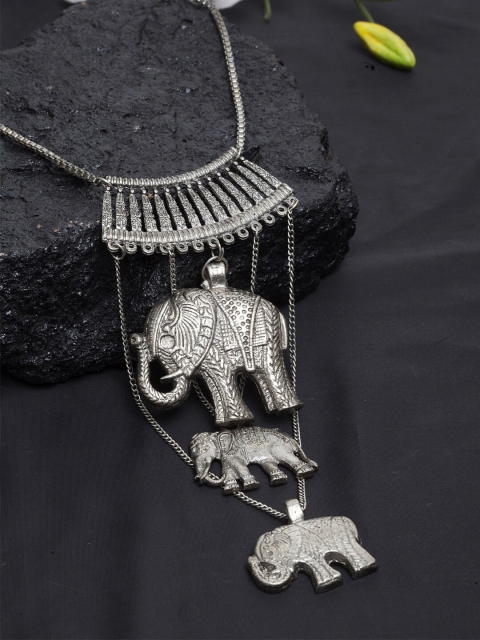 

Moedbuille Silver-Toned Brass Silver-Plated Temple Necklace