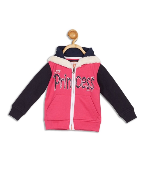 

612 league Girls Fuchsia Printed Hooded Sweatshirt