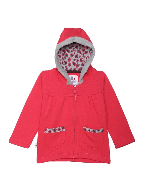 

612 league Girls Coral Hooded Sweatshirt With Pockets