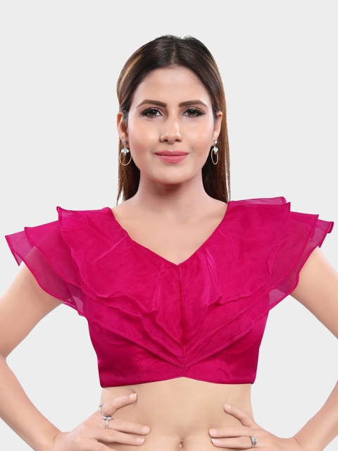 

SALWAR STUDIO Women Pink Solid Saree Blouse