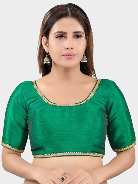 

SALWAR STUDIO Women Green Solid Readymade Saree Blouse