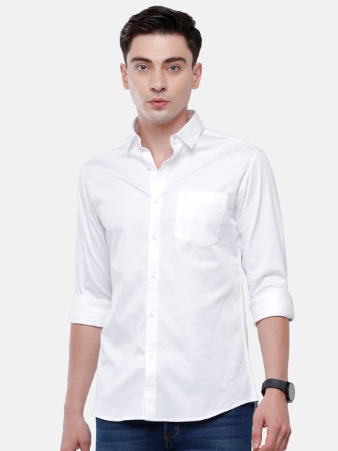 

Classic Polo Men White Slim Fit Semiformal Cotton Shirt