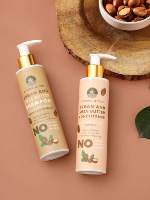 

Riverside Nectar Set of Argan Hair Fall Control Shampoo & Argan Hydrating & Repairing Conditioner-400 ML, Brown