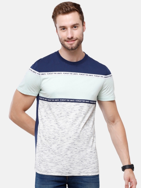 

Swiss Club Men Multicoloured Striped Colourblocked Slim Fit Cotton T-shirt, Multi