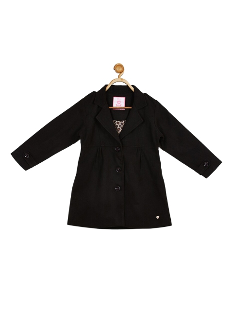 

612 league Girls Black Trench Coat
