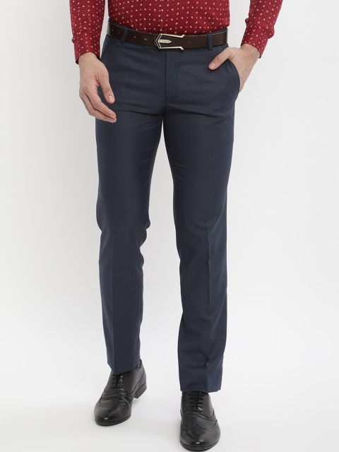 

V2 Value & Variety Men Navy Blue Trousers