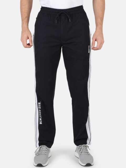 

Monte Carlo Men Navy Blue Solid Cotton Slim-Fit Track Pants