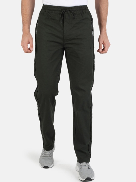 

Monte Carlo Men Olive Solid Cotton Slim-Fit Track Pants