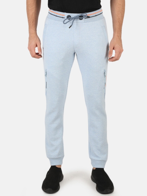 

Monte Carlo Men Blue Solid Slim-Fit Cotton Joggers