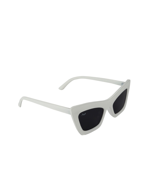 

Floyd Unisex Black Lens & White Cateye Sunglasses with UV Protected Lens Solad2_Wht_Blk