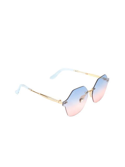 

Floyd Unisex Gold-Toned & Blue UV Protected Browline Sunglasses 8925_Gol_BluMul