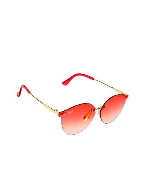 

Floyd Unisex Red Lens & Gold-Toned Butterfly Sunglasses with UV Protected Lens