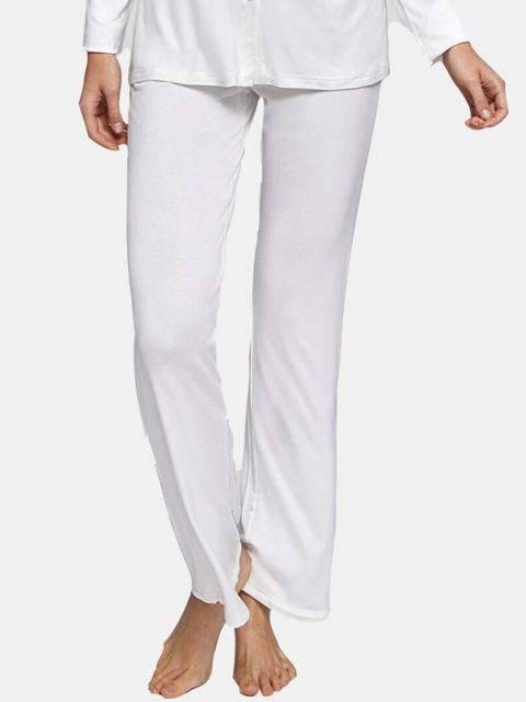 

YAMAMAY Women White Solid Lounge Pants