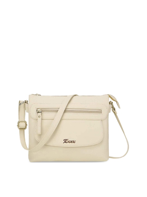 

Exotic Cream-Coloured PU Oversized Half Moon Sling Bag