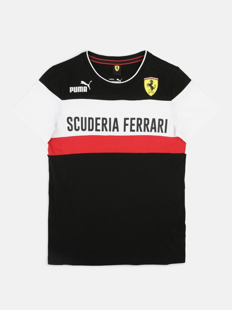 

PUMA Motorsport Kids Black & black chocolate Typography T-shirt