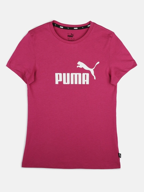 

Puma Girls Fuchsia Essentials Logo Pure Cotton T-shirt