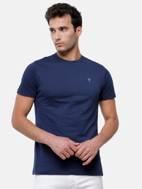 

Classic Polo Men Navy Blue Solid Slim Fit T-shirt