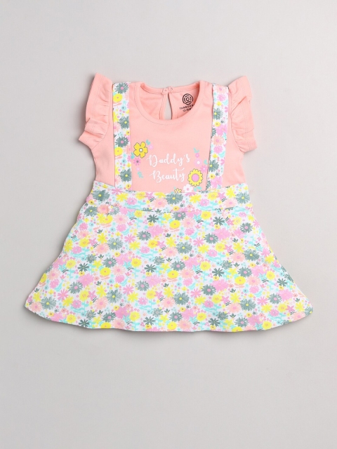 

TAMBOURINE Girls Pink Floral A-Line Cotton Dress