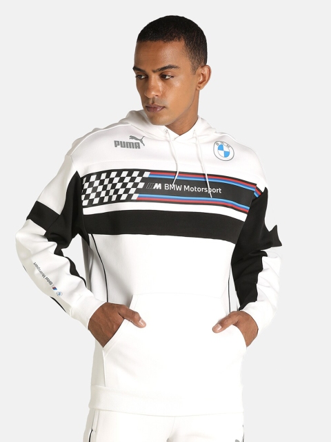 

PUMA Motorsport Men White BMW Printed Hooded Sweatshirt